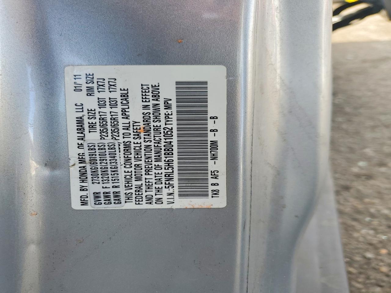 2011 HONDA ODYSSEY