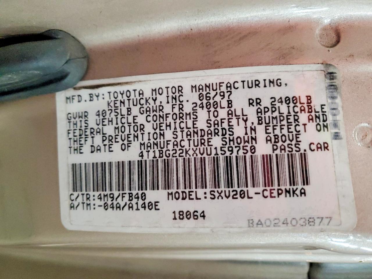 1997 TOYOTA CAMRY