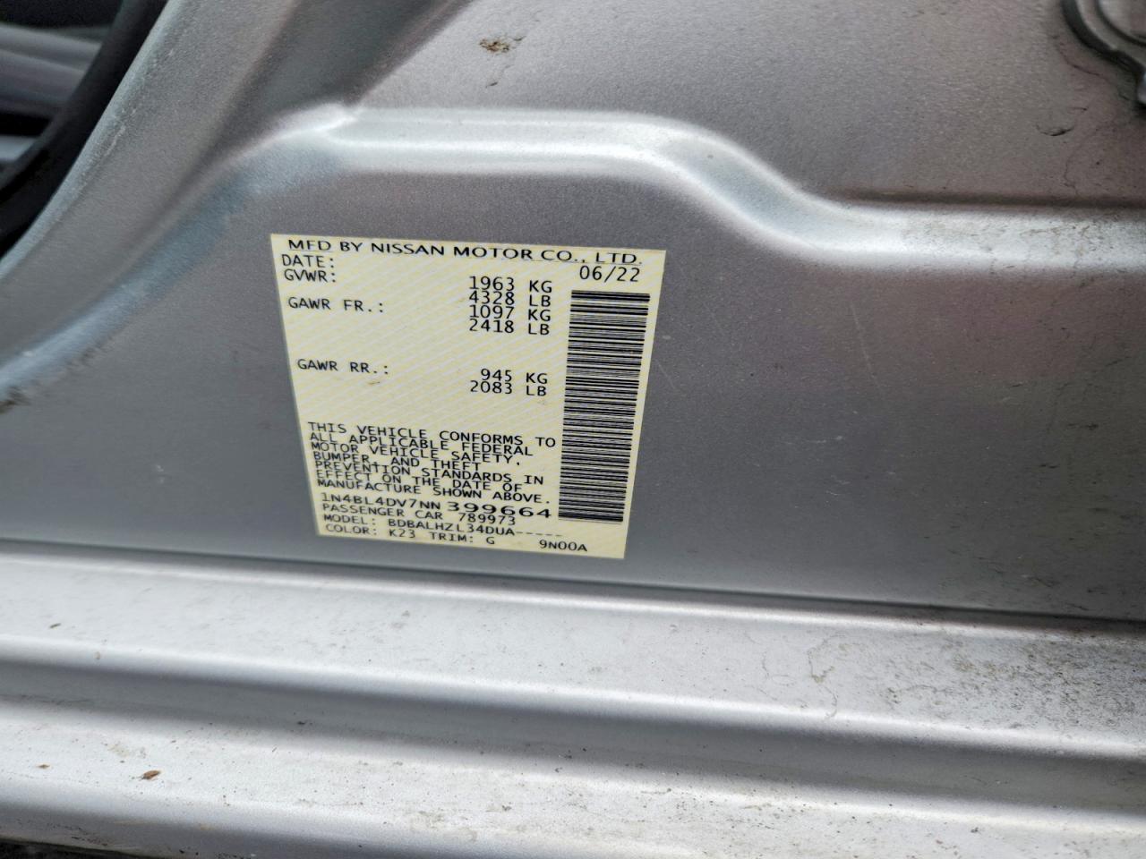 2022 NISSAN ALTIMA