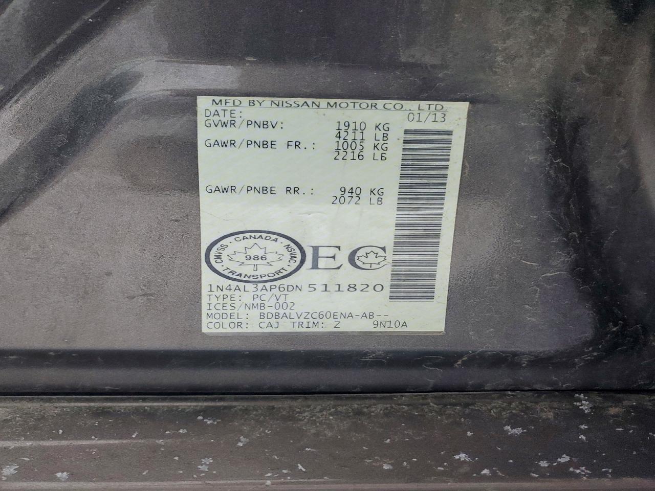2013 NISSAN ALTIMA