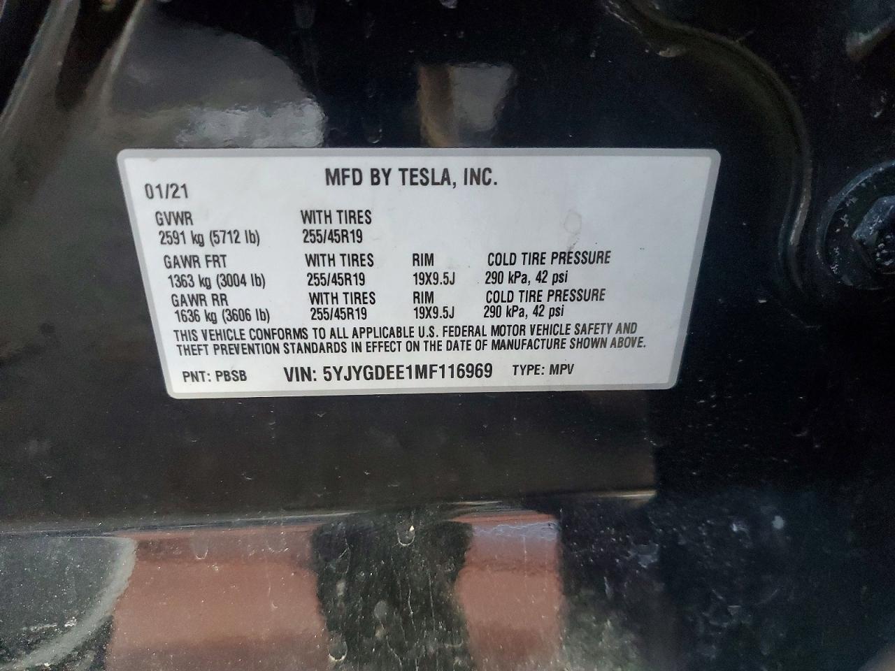 2021 TESLA MODEL Y