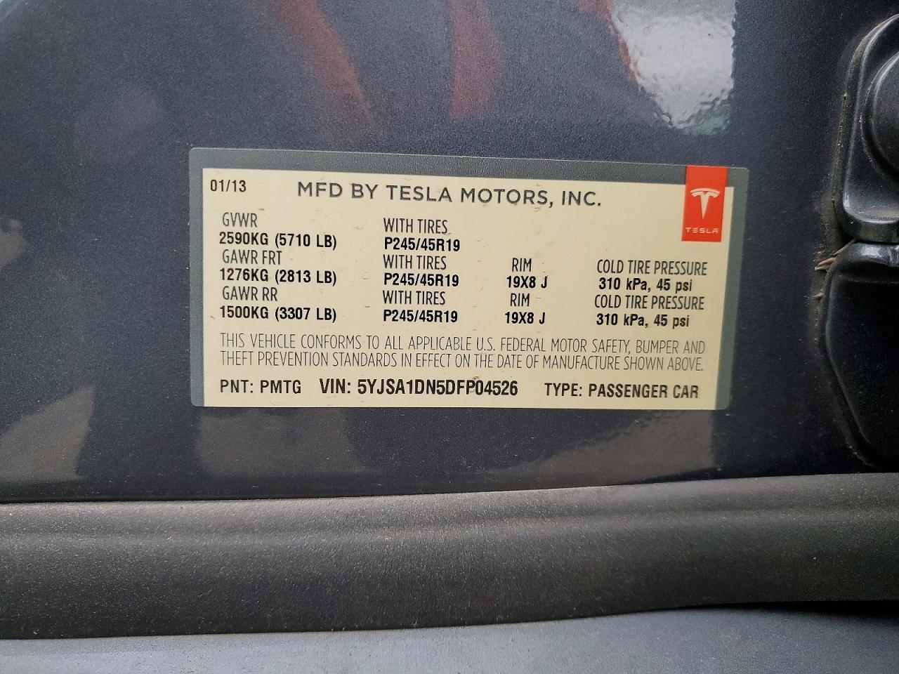 2013 TESLA MODEL S