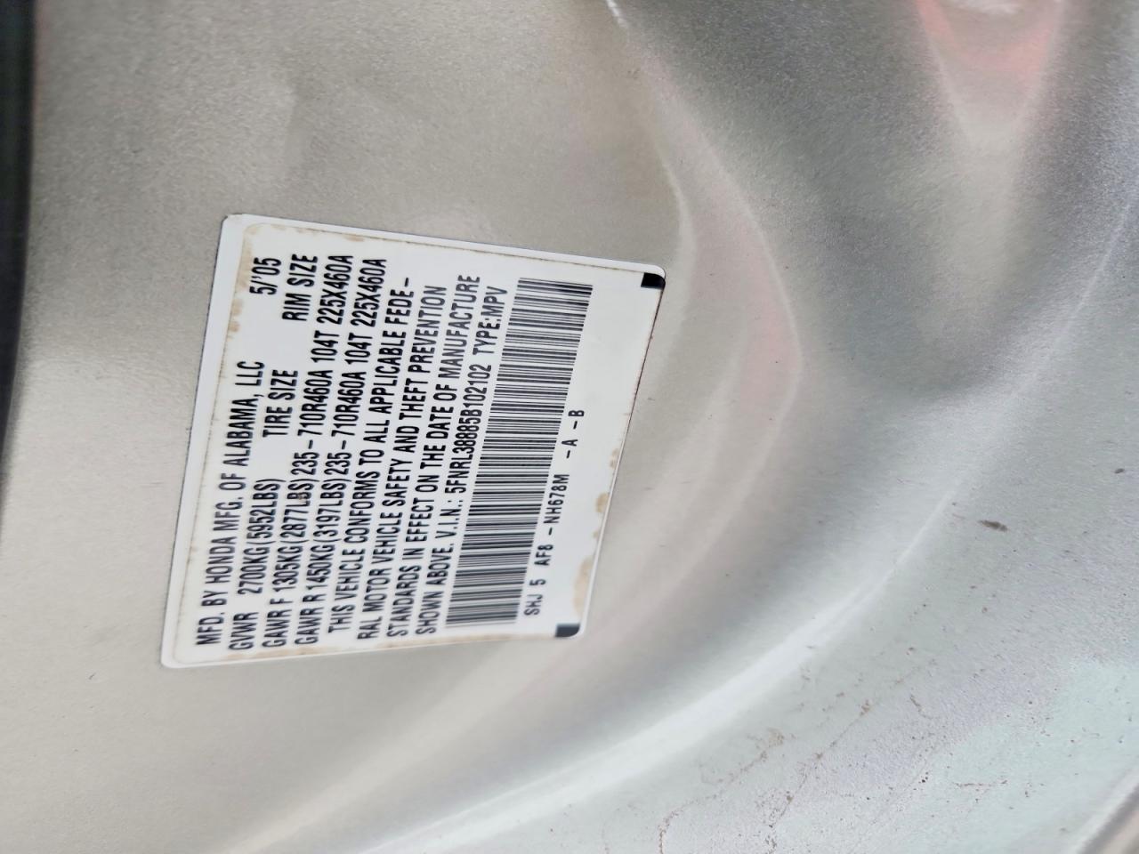 2005 HONDA ODYSSEY