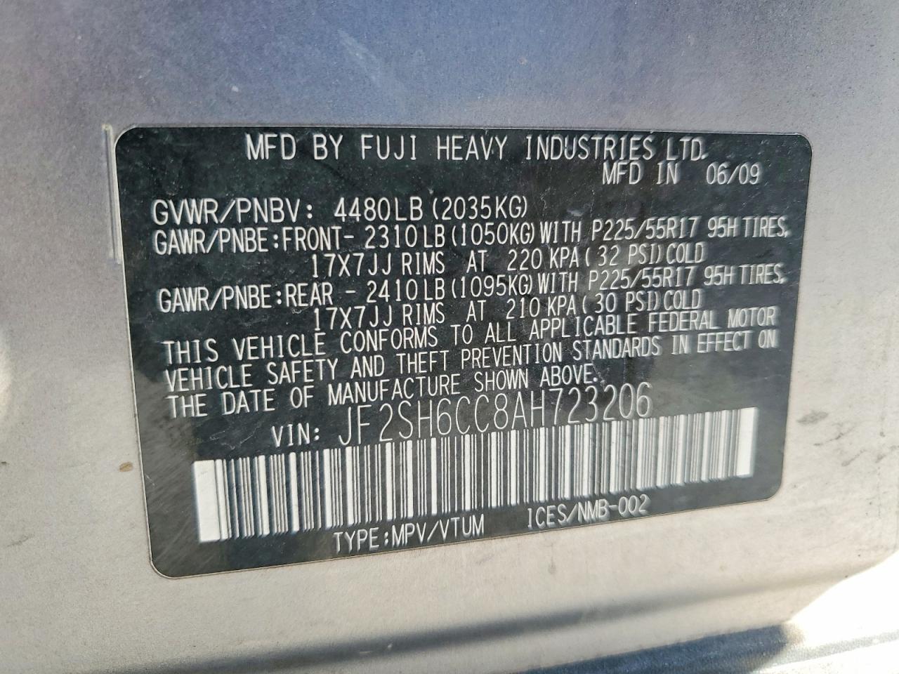 2010 SUBARU FORESTER