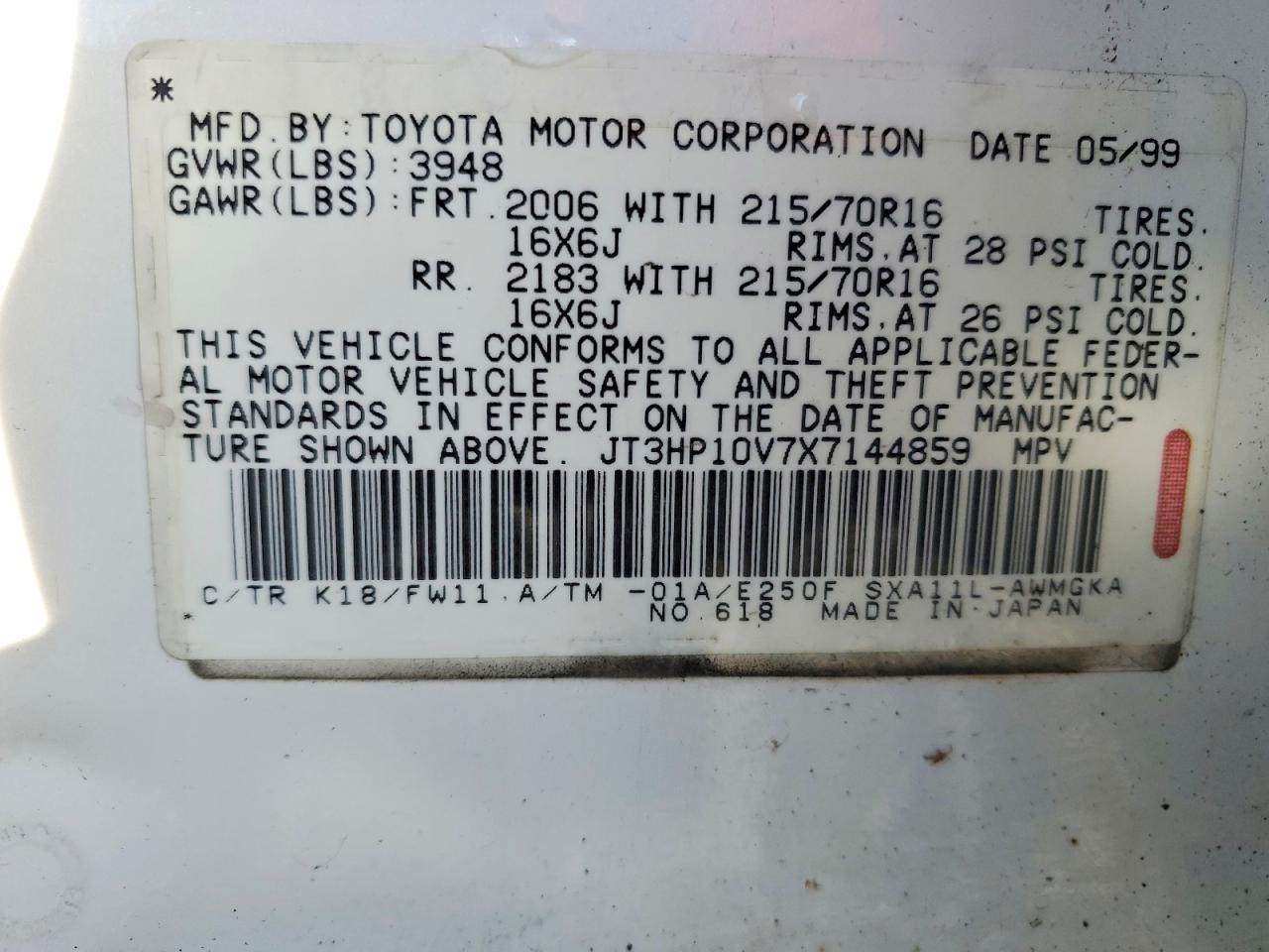 1999 TOYOTA RAV4