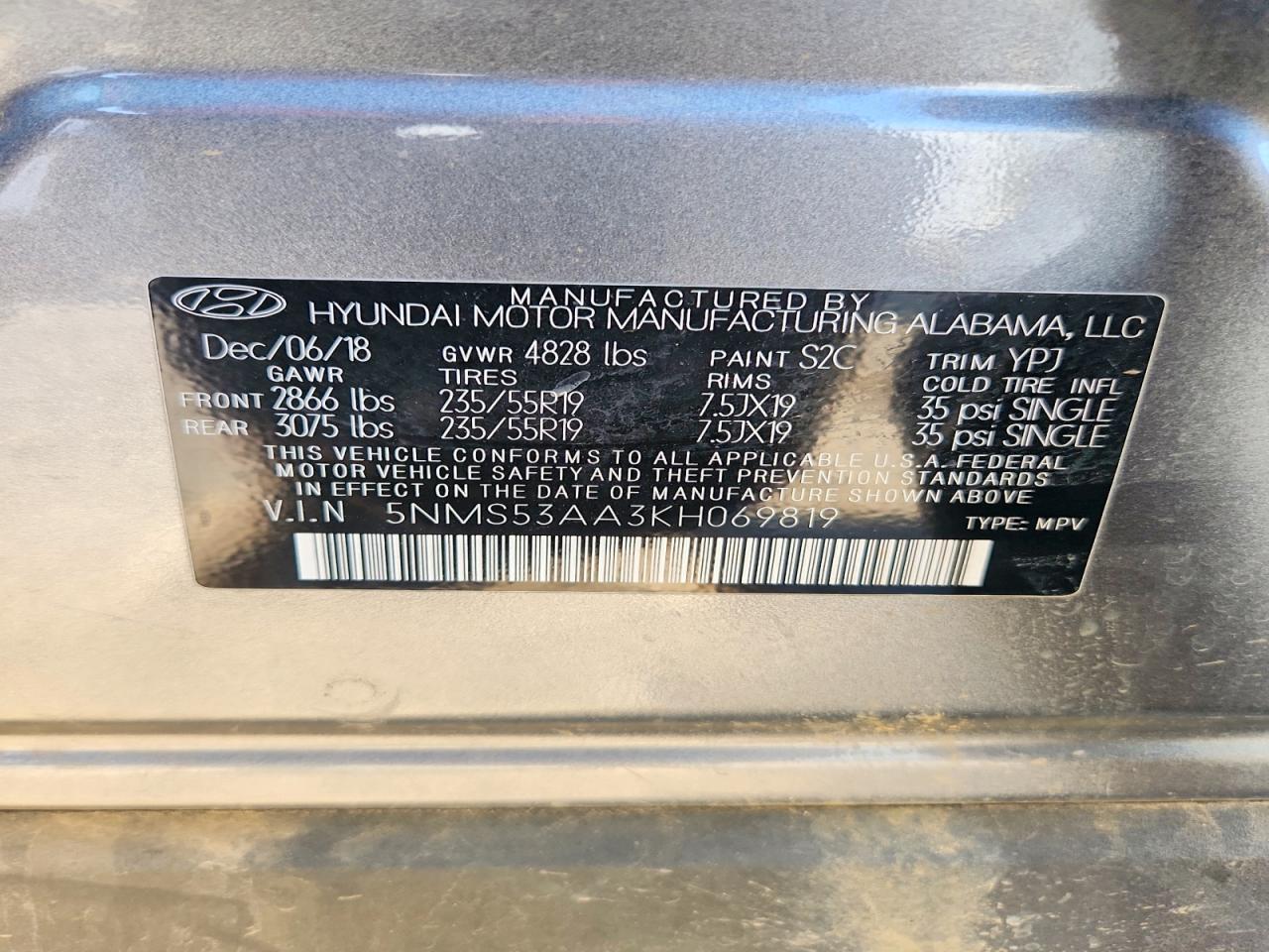 2019 Hyun Santa Fe