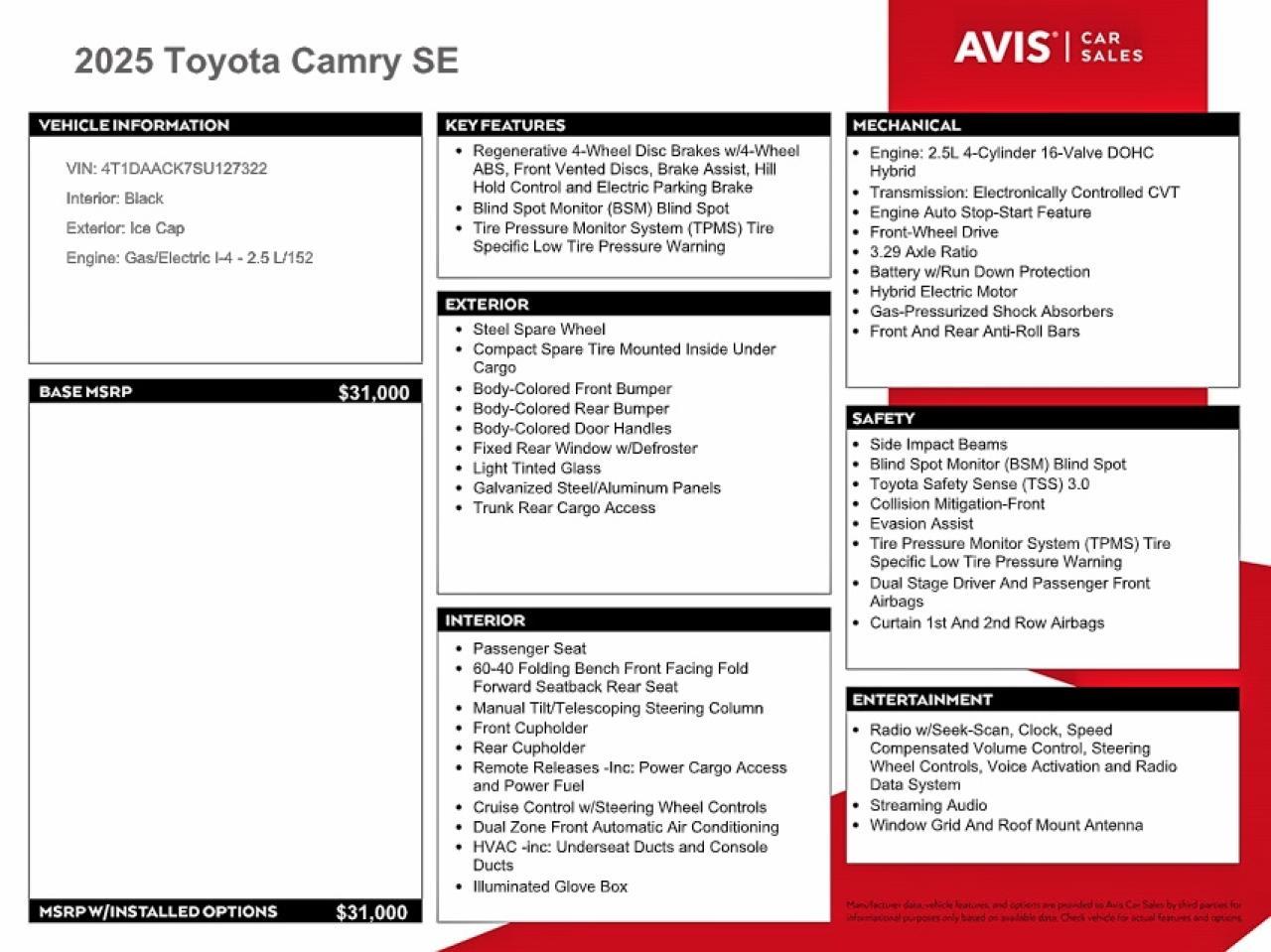 2025 TOYOTA CAMRY
