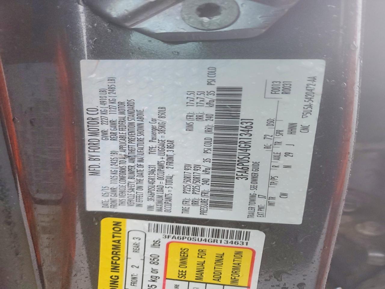 2016 FORD FUSION