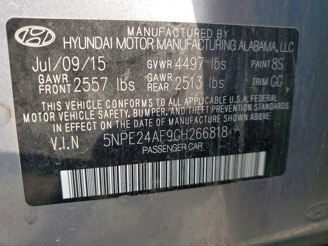 2016 HYUNDAI SONATA