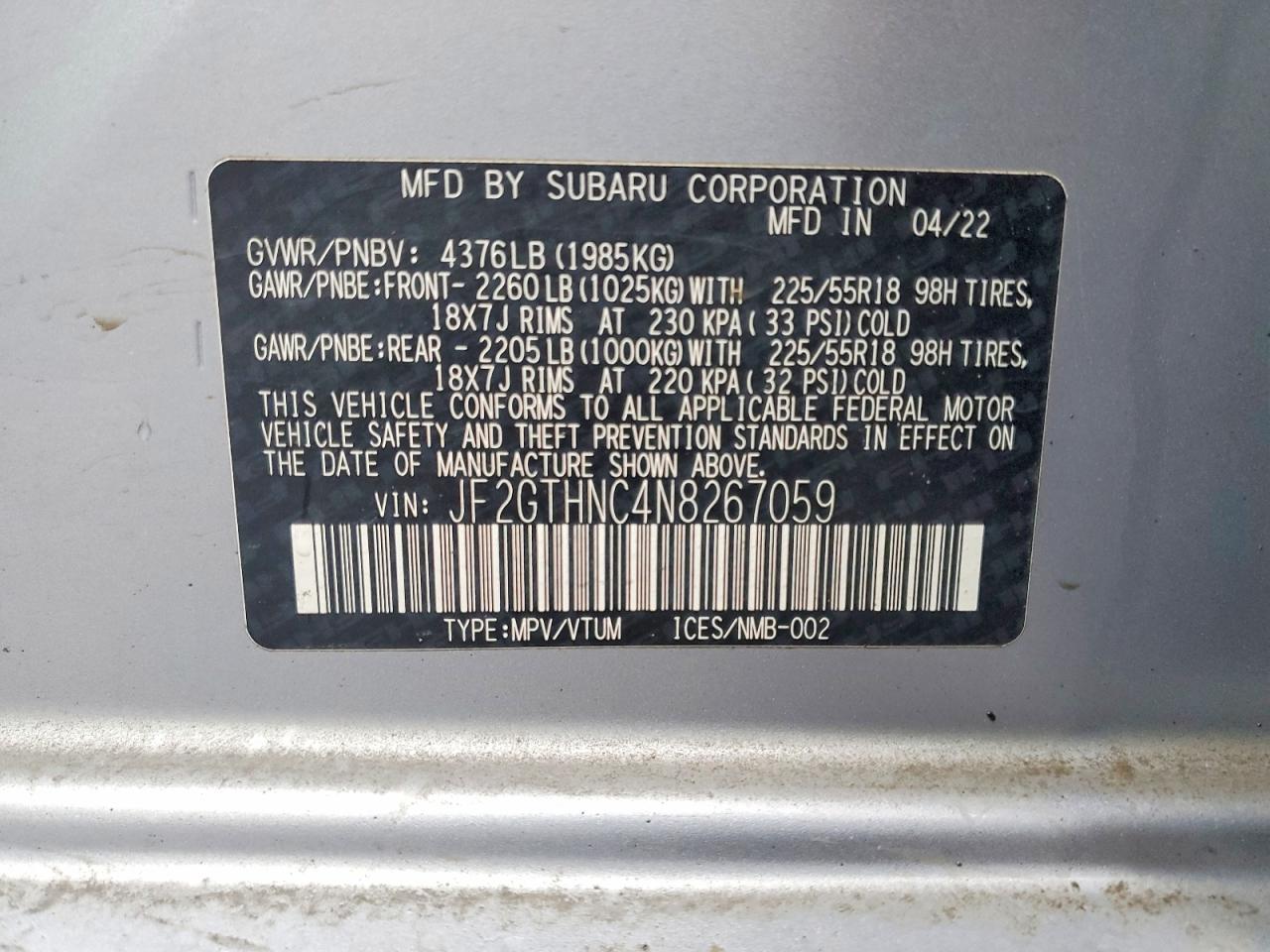 2022 SUBARU Crosstrek
