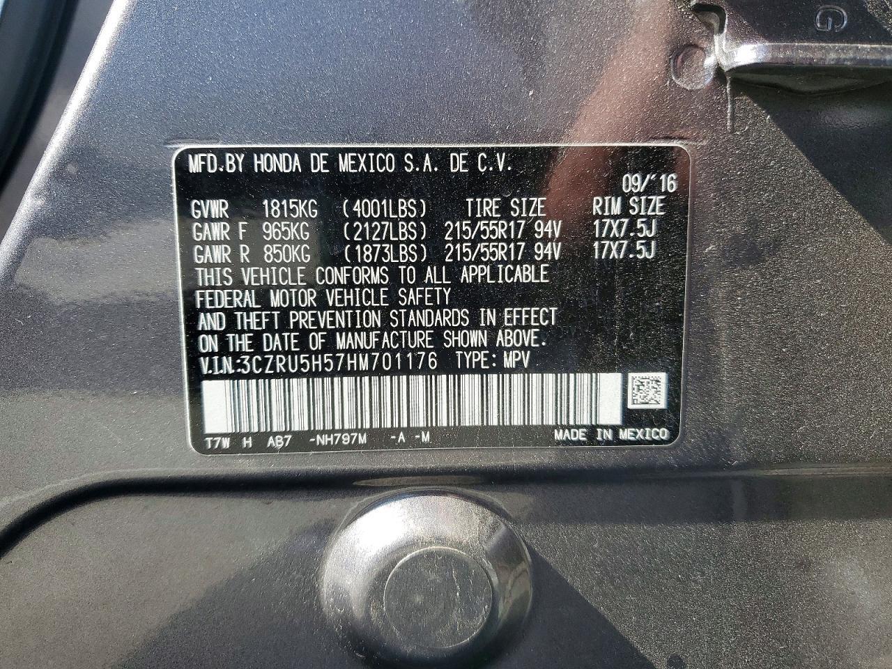 2017 HONDA HR-V