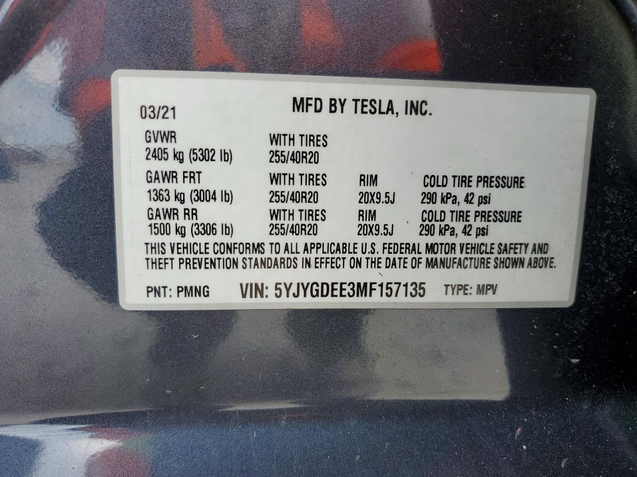 2021 TESLA MODEL Y