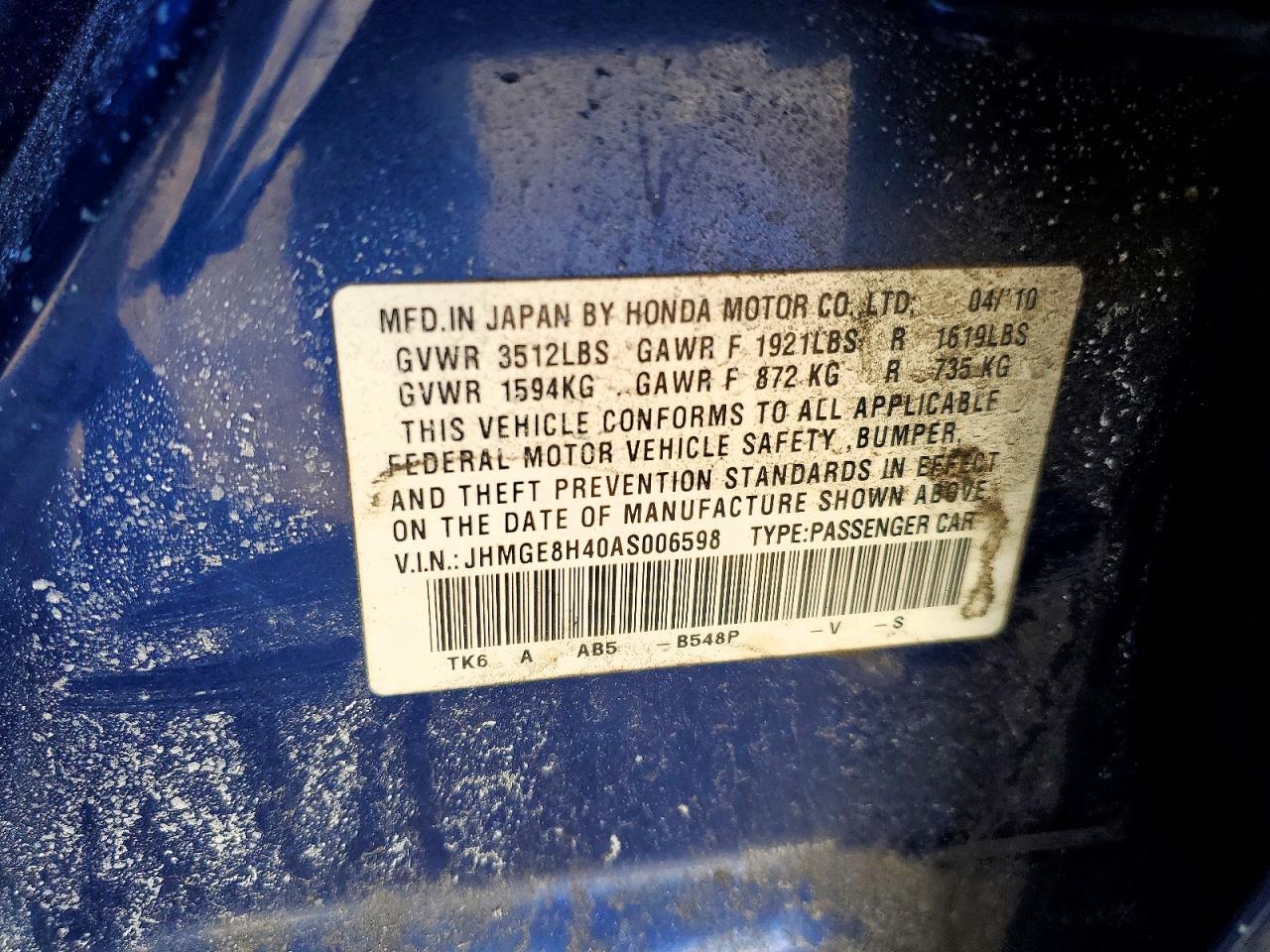 2010 HONDA FIT