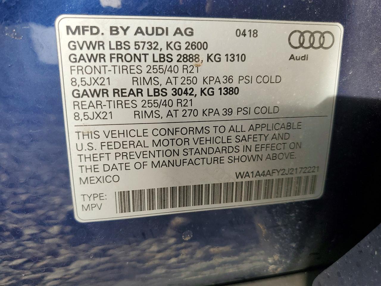 2018 AUDI SQ5