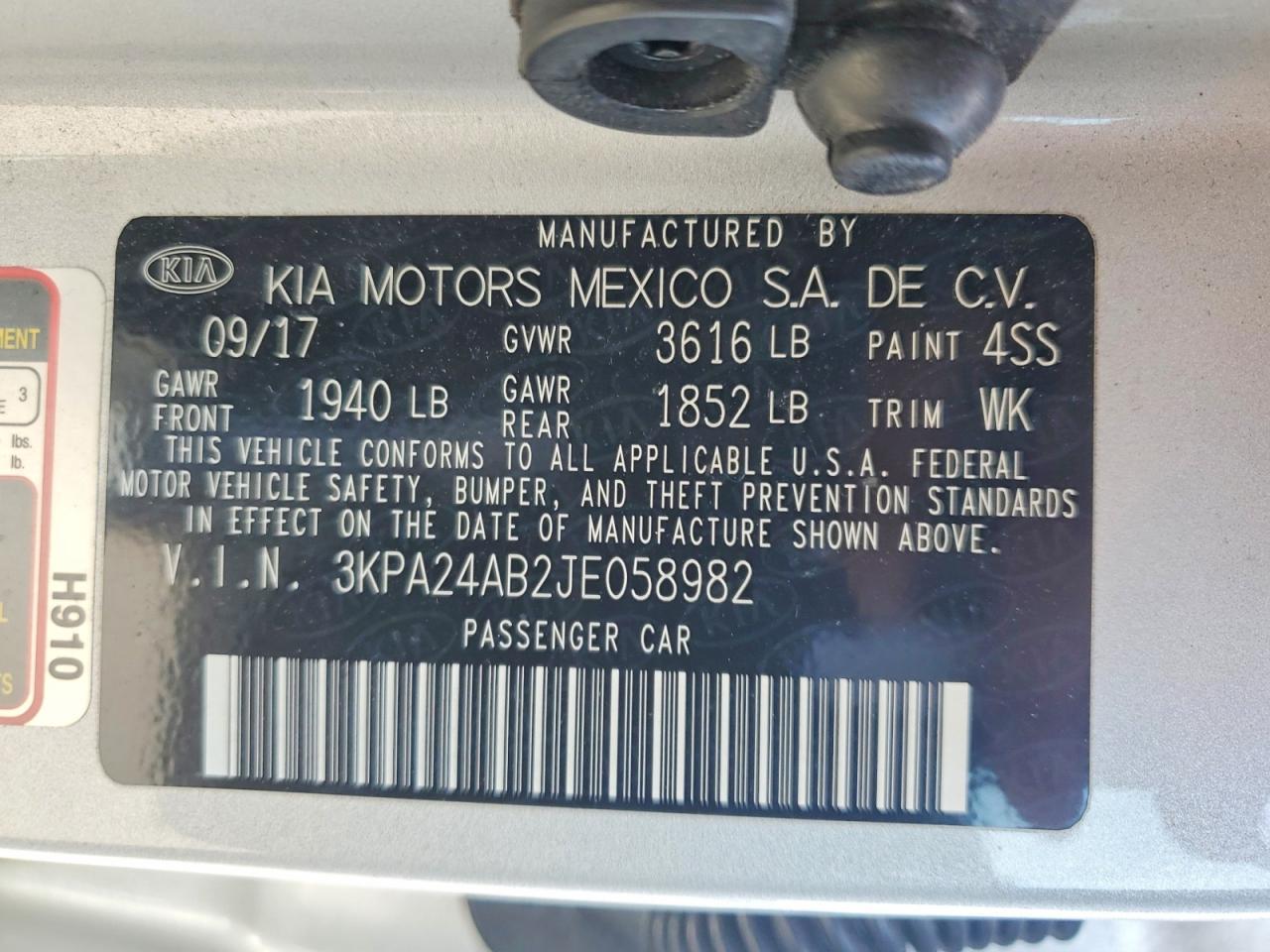 2018 KIA RIO
