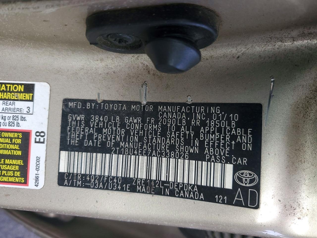 2010 TOYOTA COROLLA
