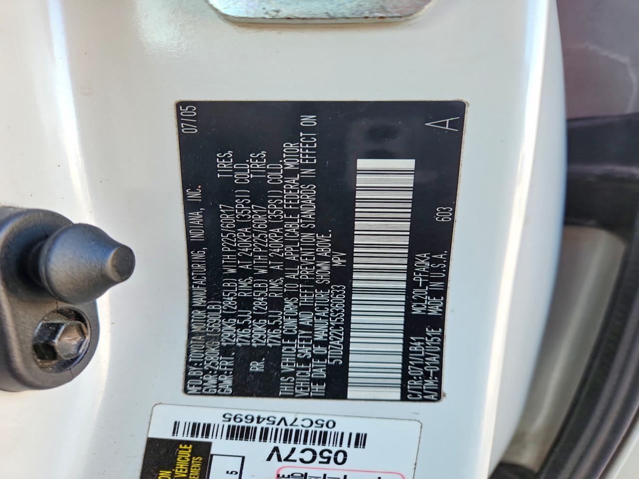 2005 TOYOTA SIENNA