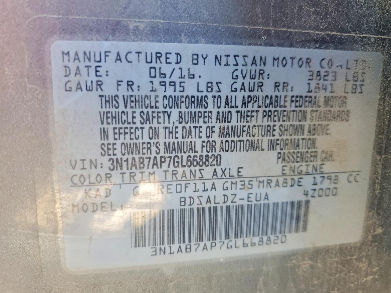 2016 NISSAN SENTRA