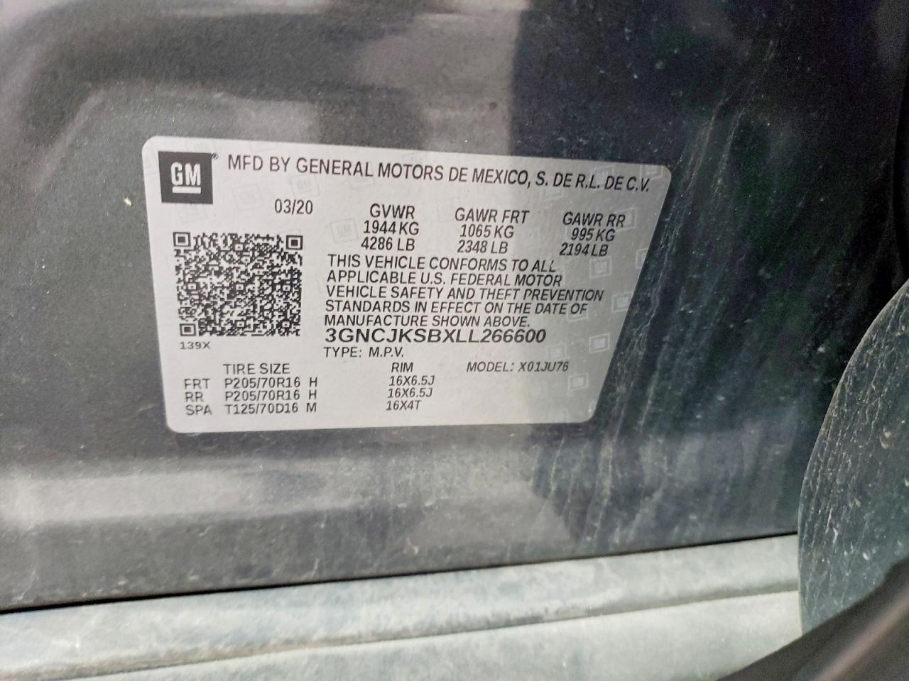2020 CHEVROLET TRAX