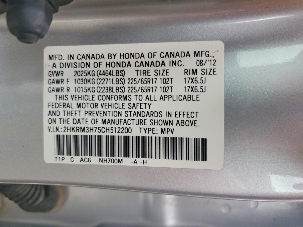2012 HONDA CR-V