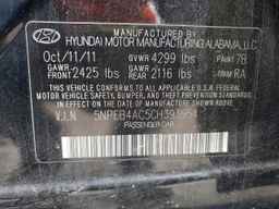2012 HYUNDAI SONATA
