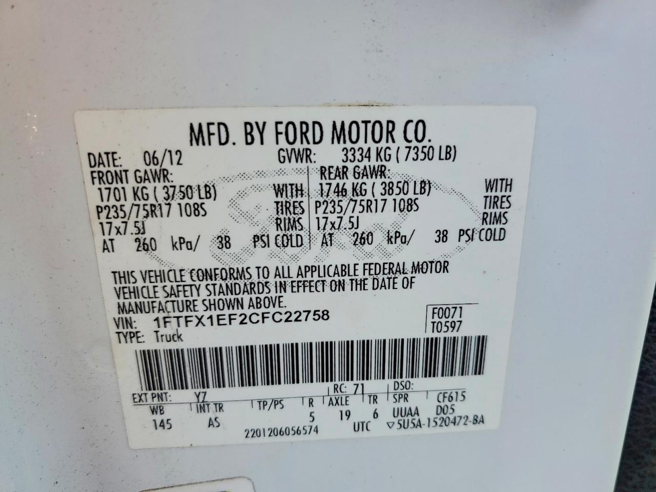 2012 FORD F-150
