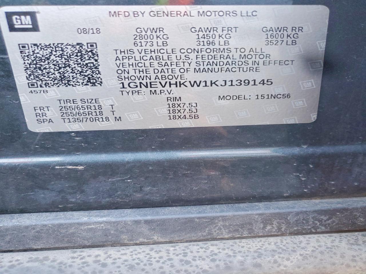 2019 CHEVROLET TRAVERSE