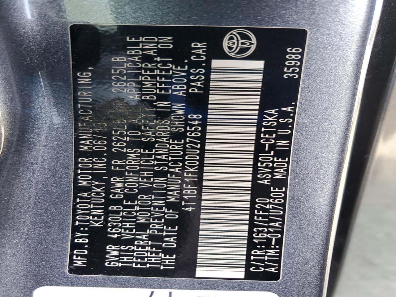 2013 TOYOTA CAMRY