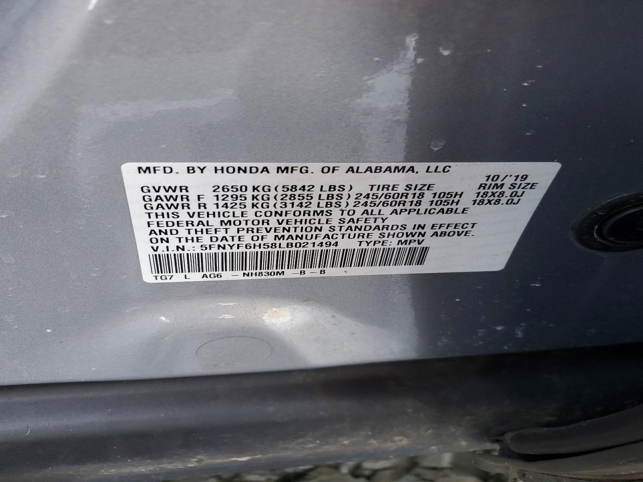 2020 HONDA PILOT