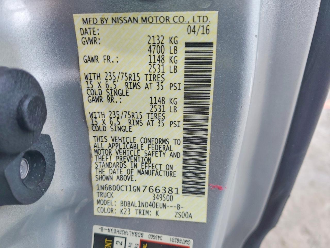 2016 NISSAN Frontier