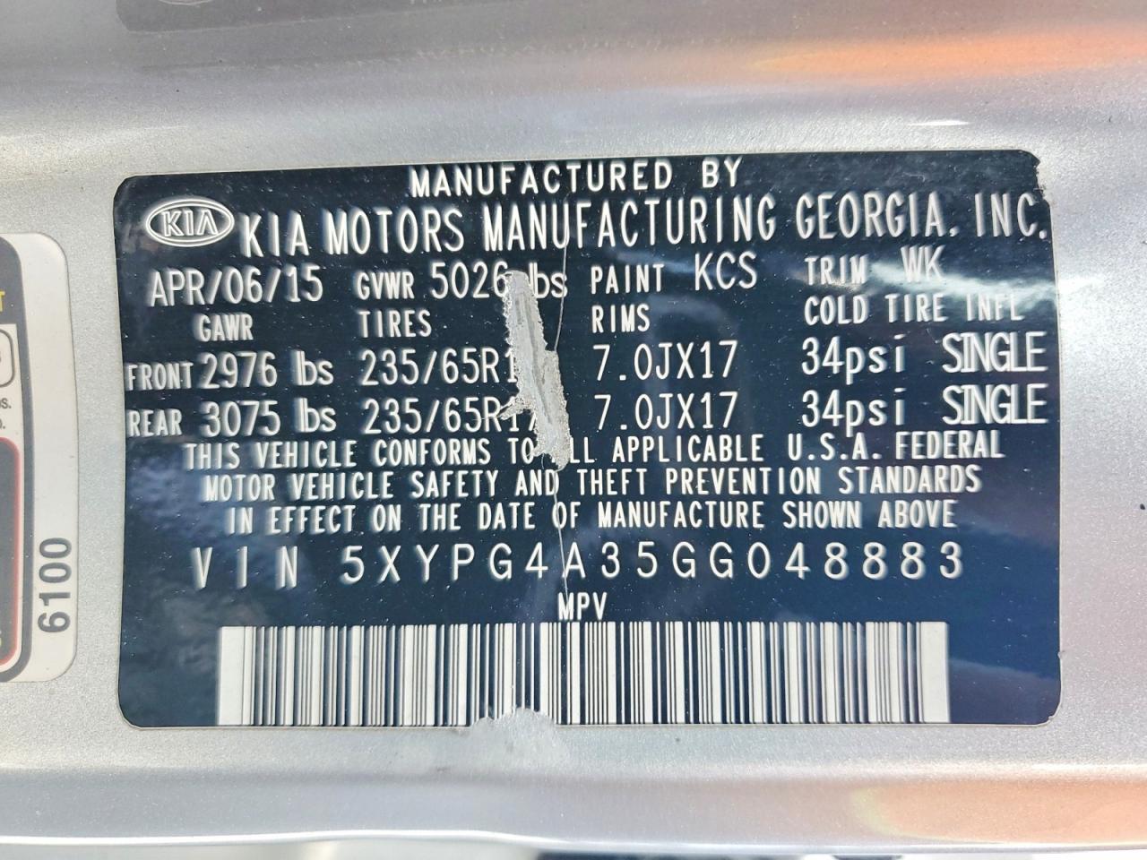 2016 KIA SORENTO