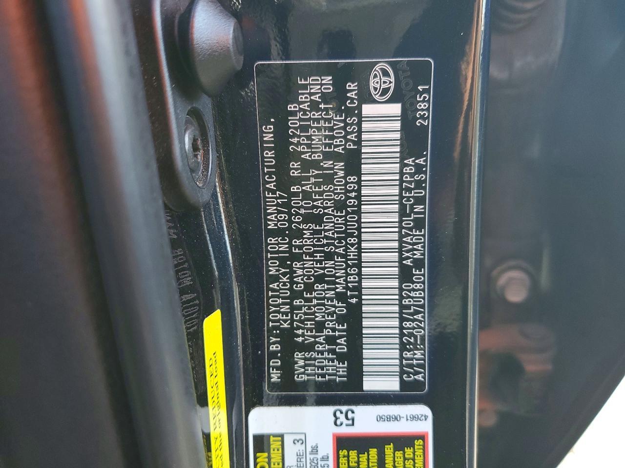 2018 TOYOTA CAMRY