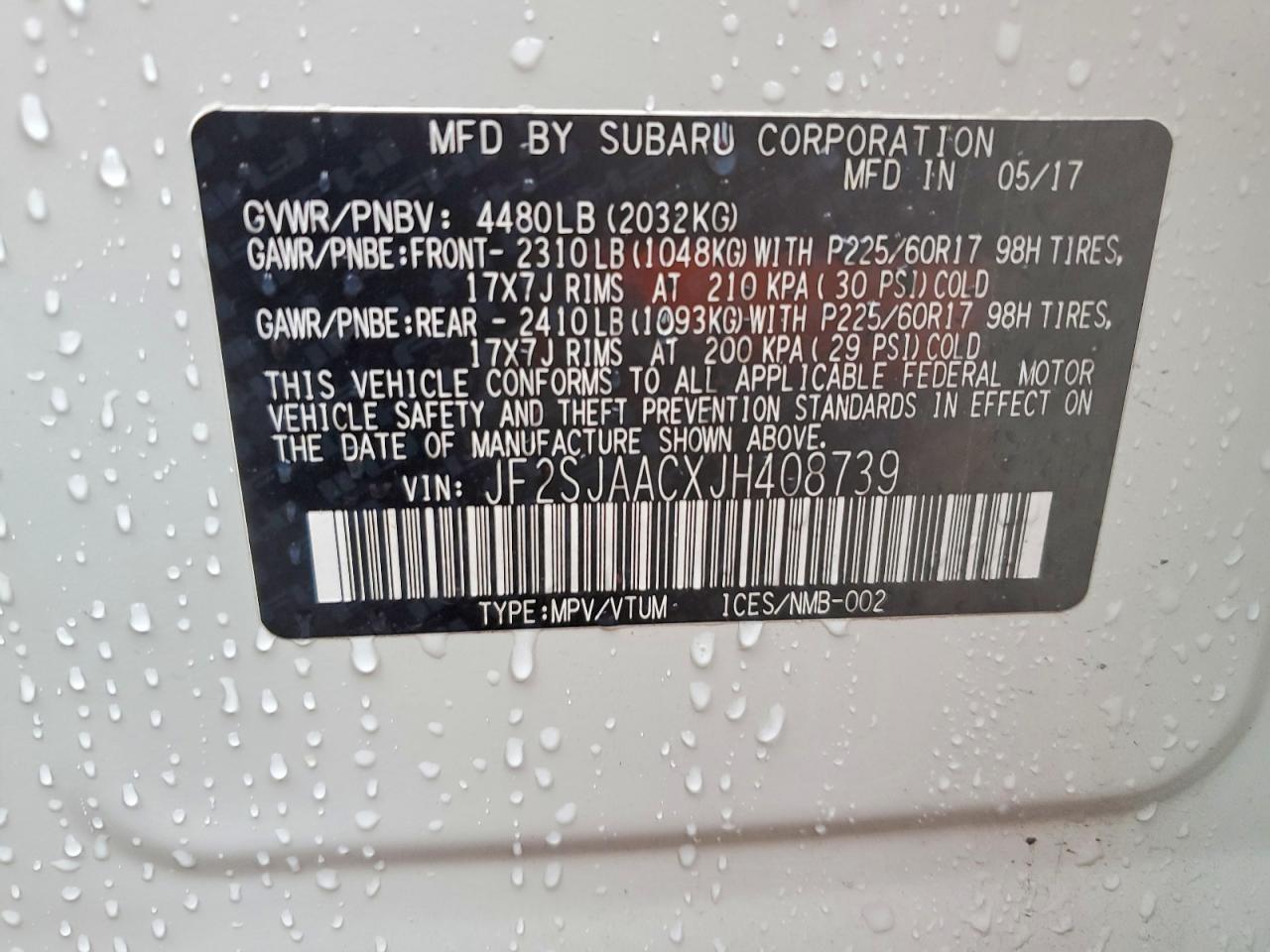 2018 SUBARU FORESTER