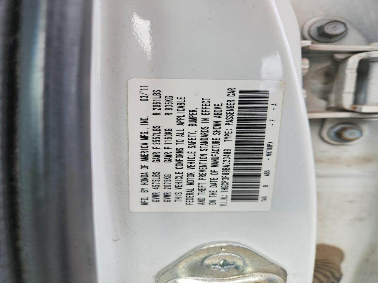 2011 HONDA ACCORD