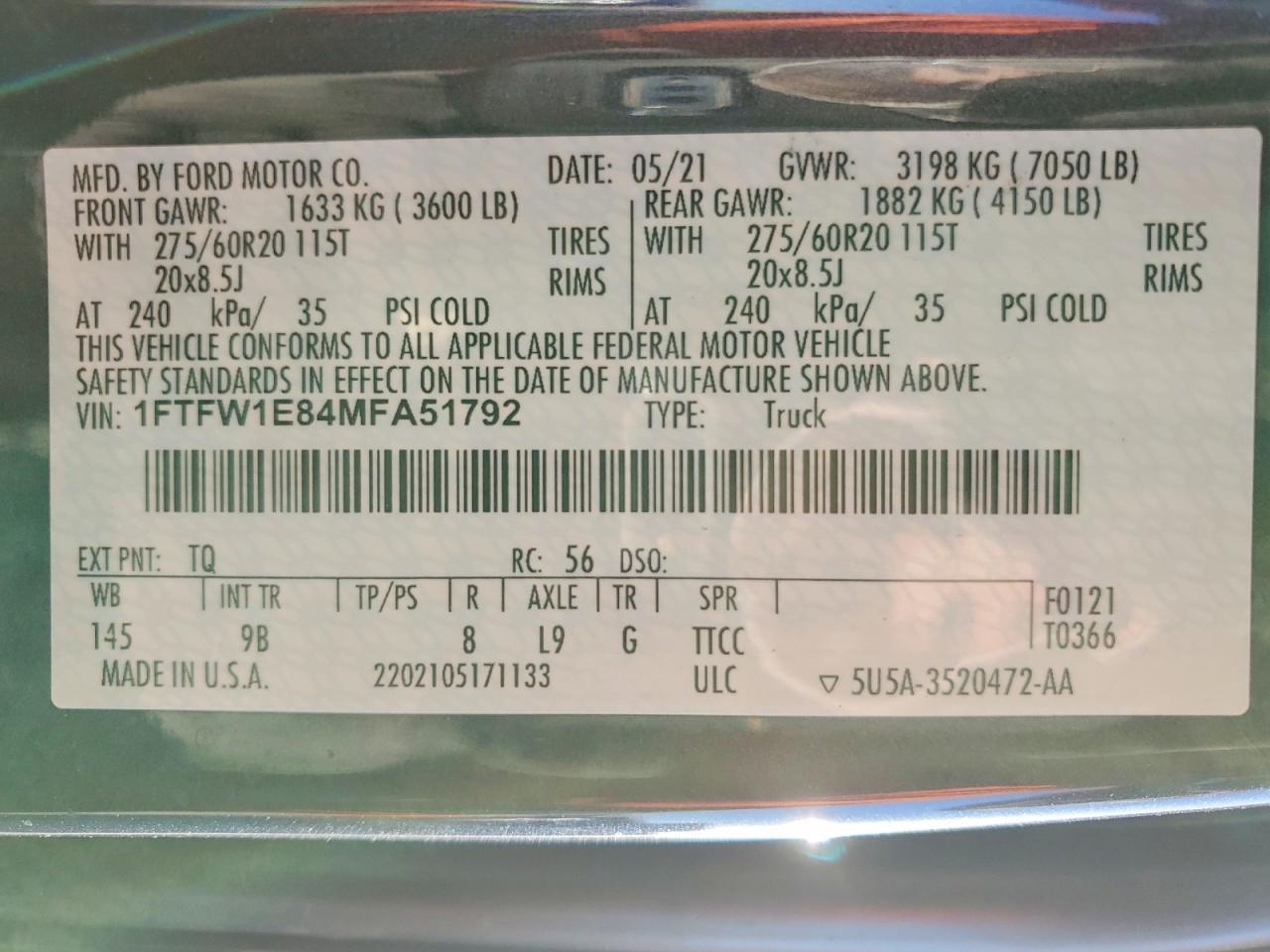 2021 FORD F-150