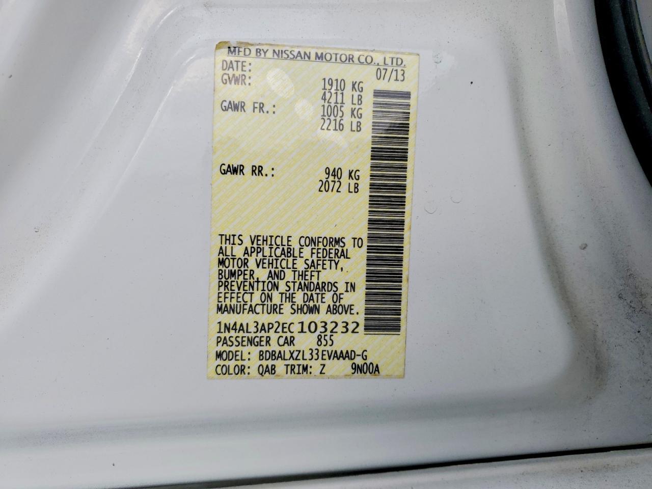 2014 NISSAN ALTIMA