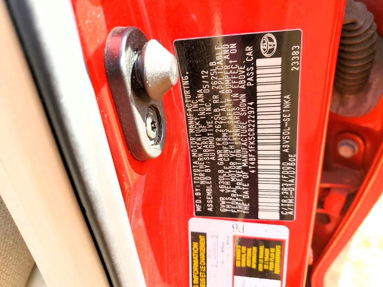 2012 TOYOTA CAMRY