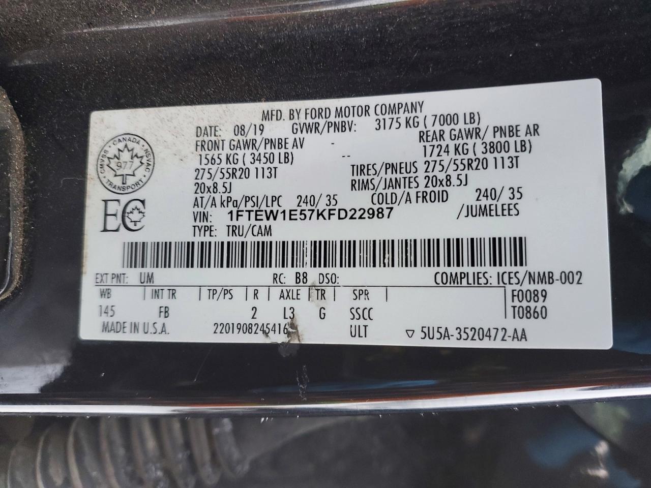 2019 FORD F-150