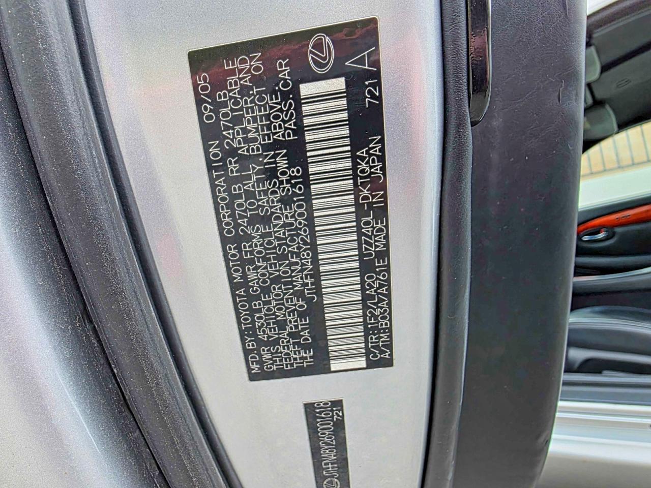 2006 LEXUS SC 430