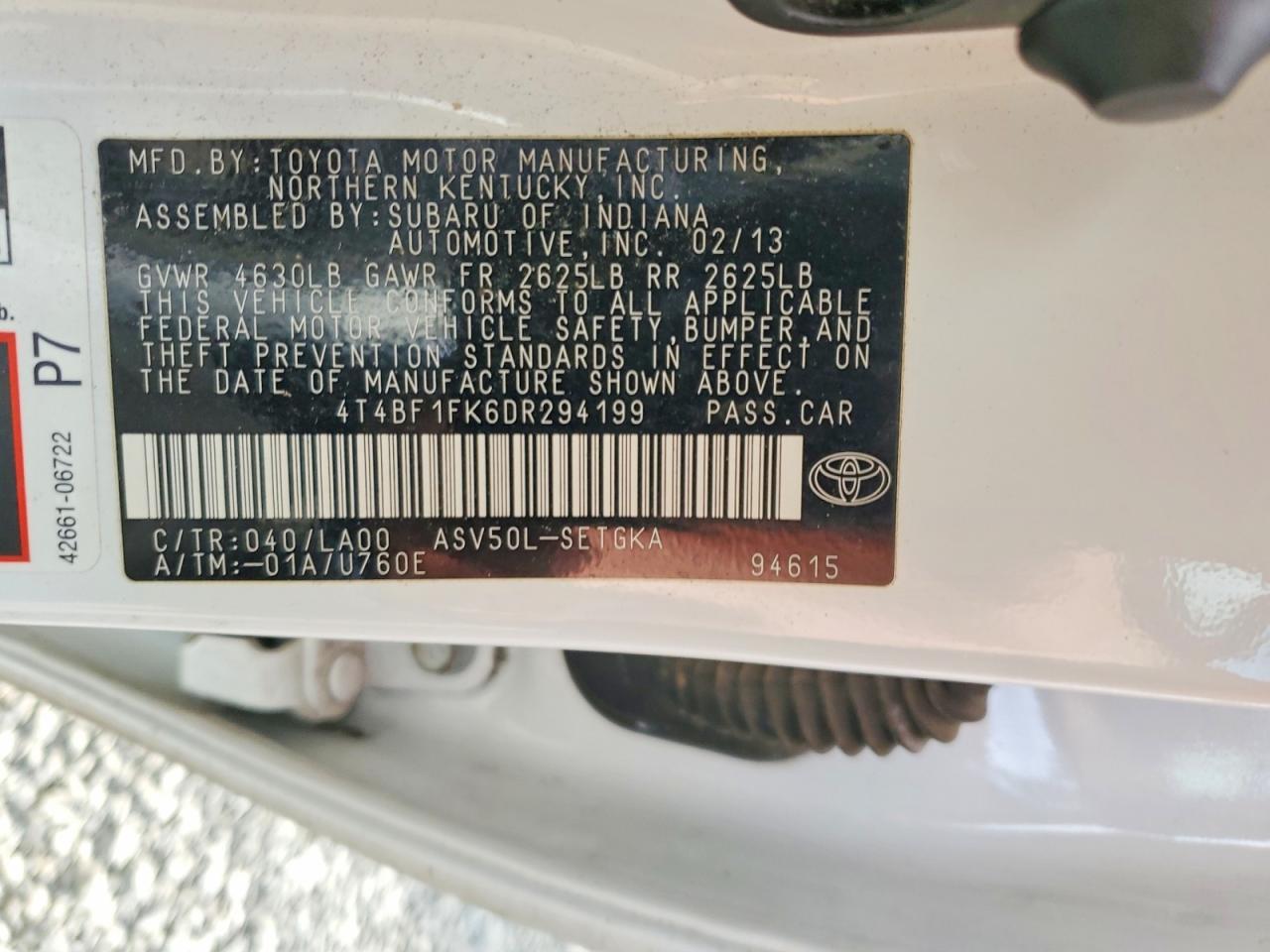 2013 TOYOTA CAMRY