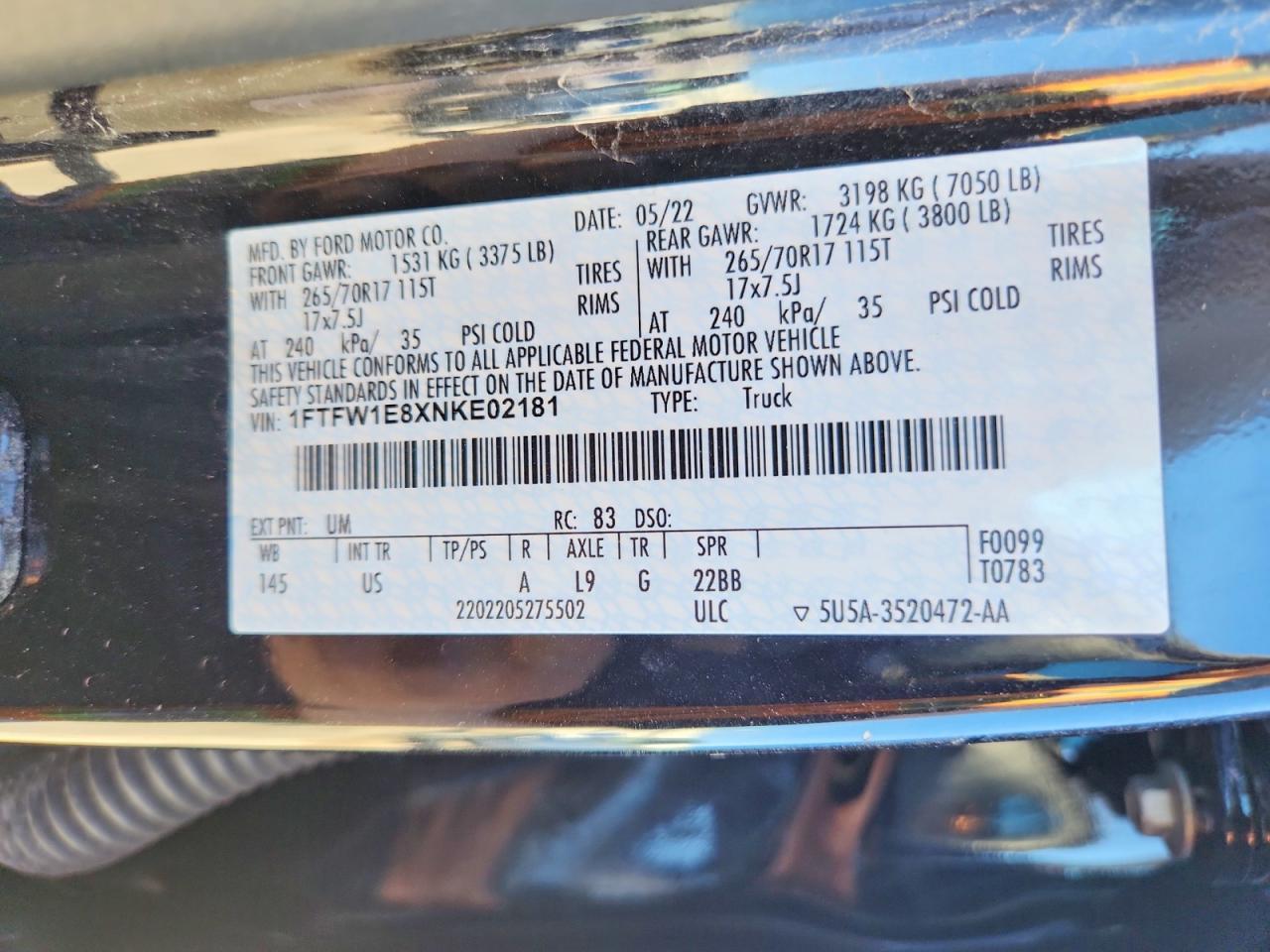 2022 FORD F-150