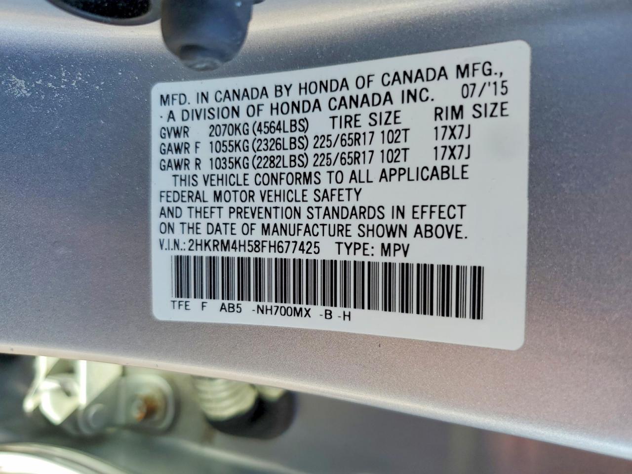 2015 HONDA CR-V