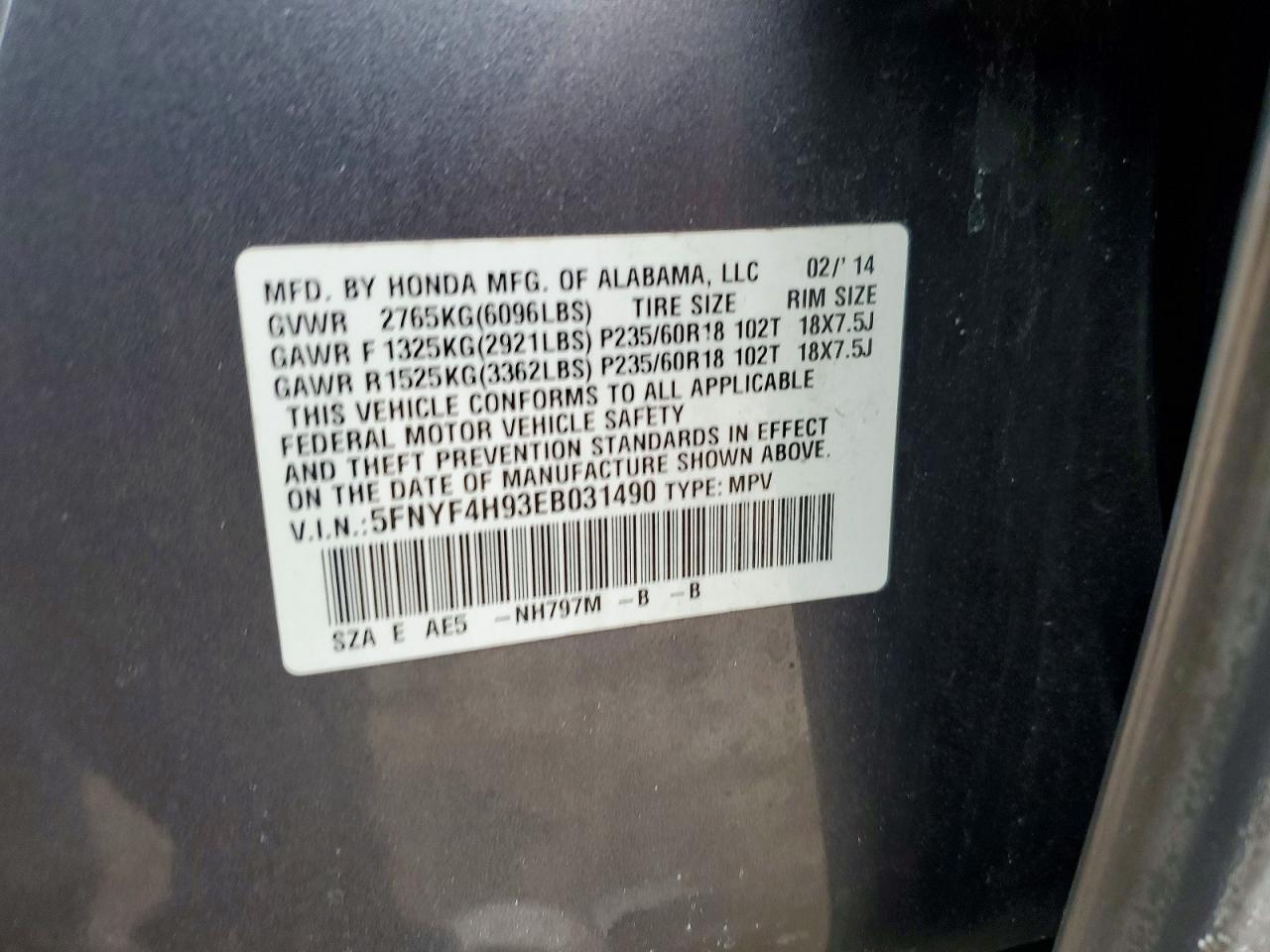 2014 HONDA PILOT