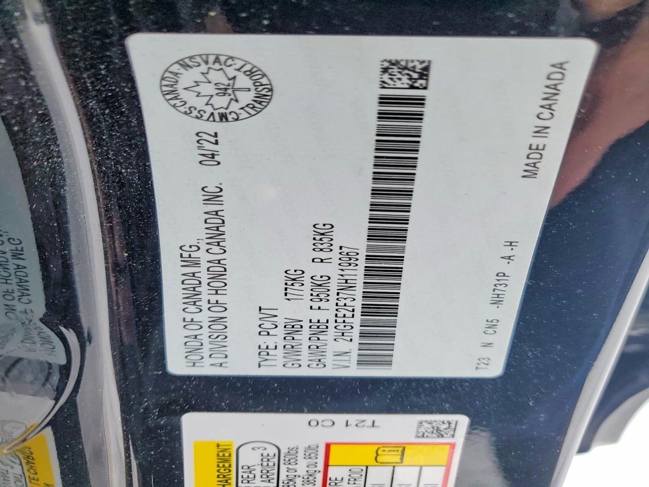 2022 HONDA CIVIC