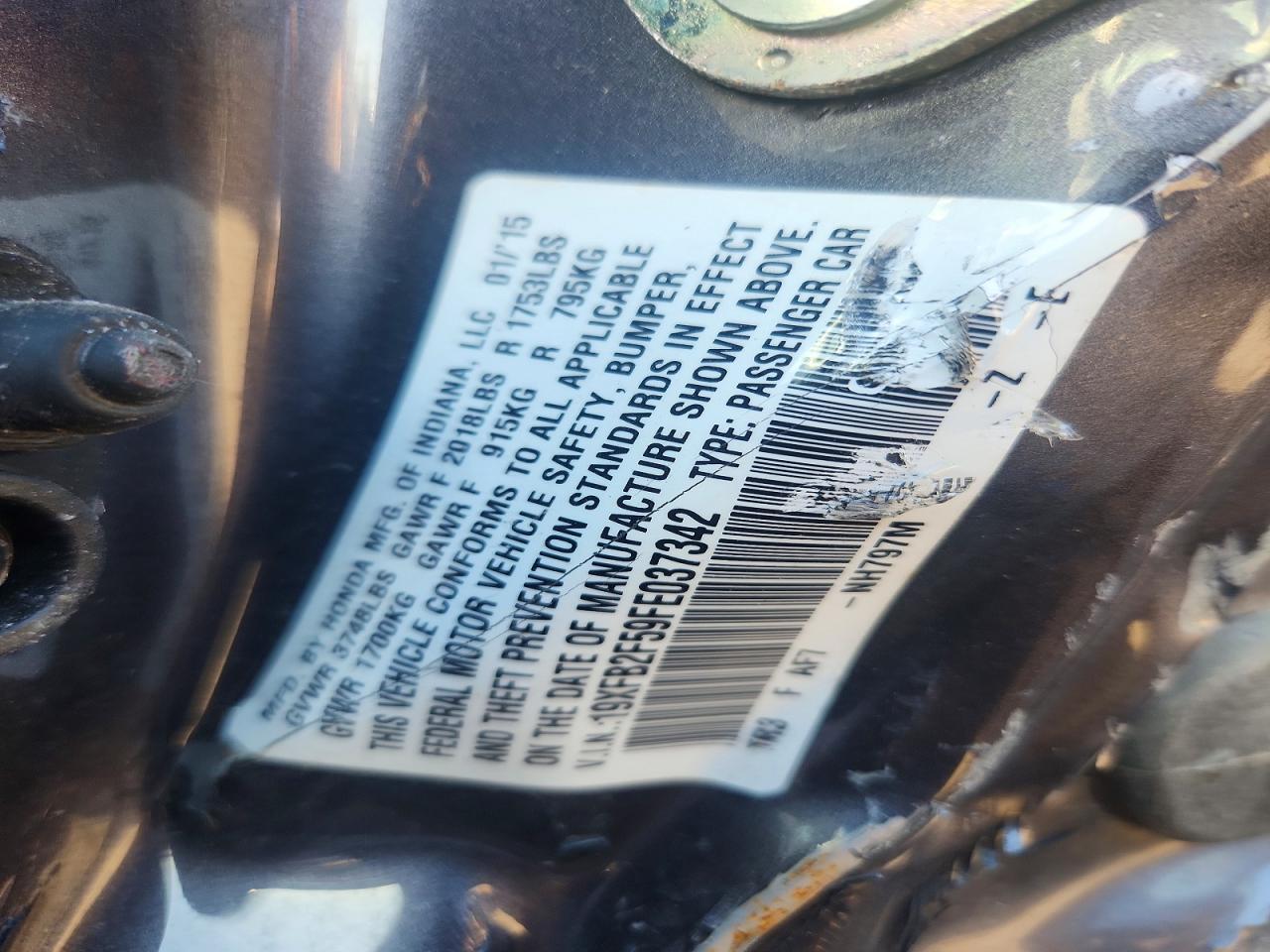 2015 HONDA CIVIC