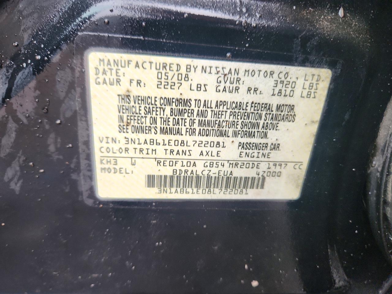 2008 NISSAN SENTRA