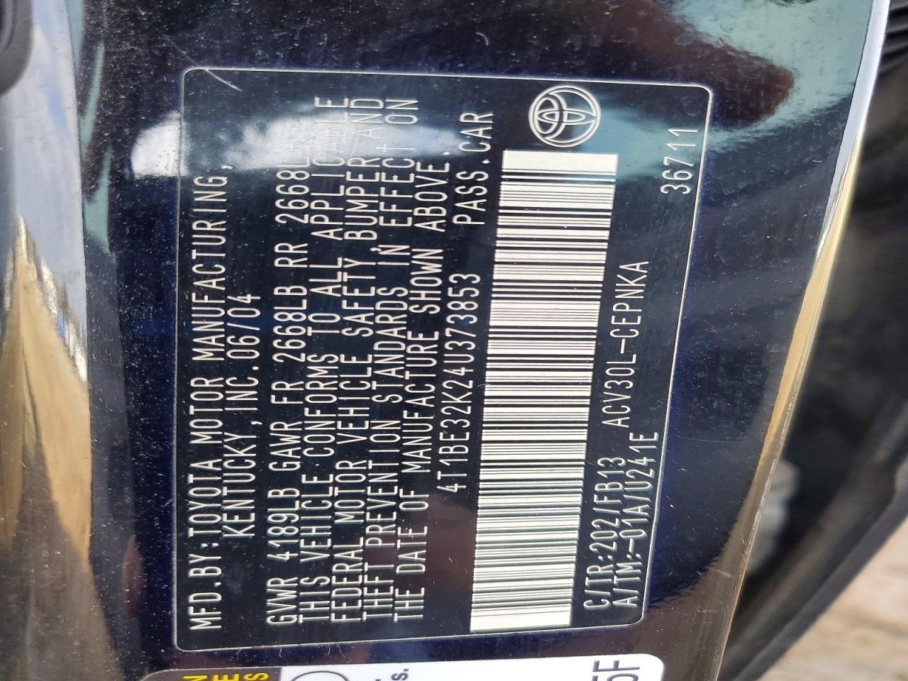 2004 TOYOTA CAMRY