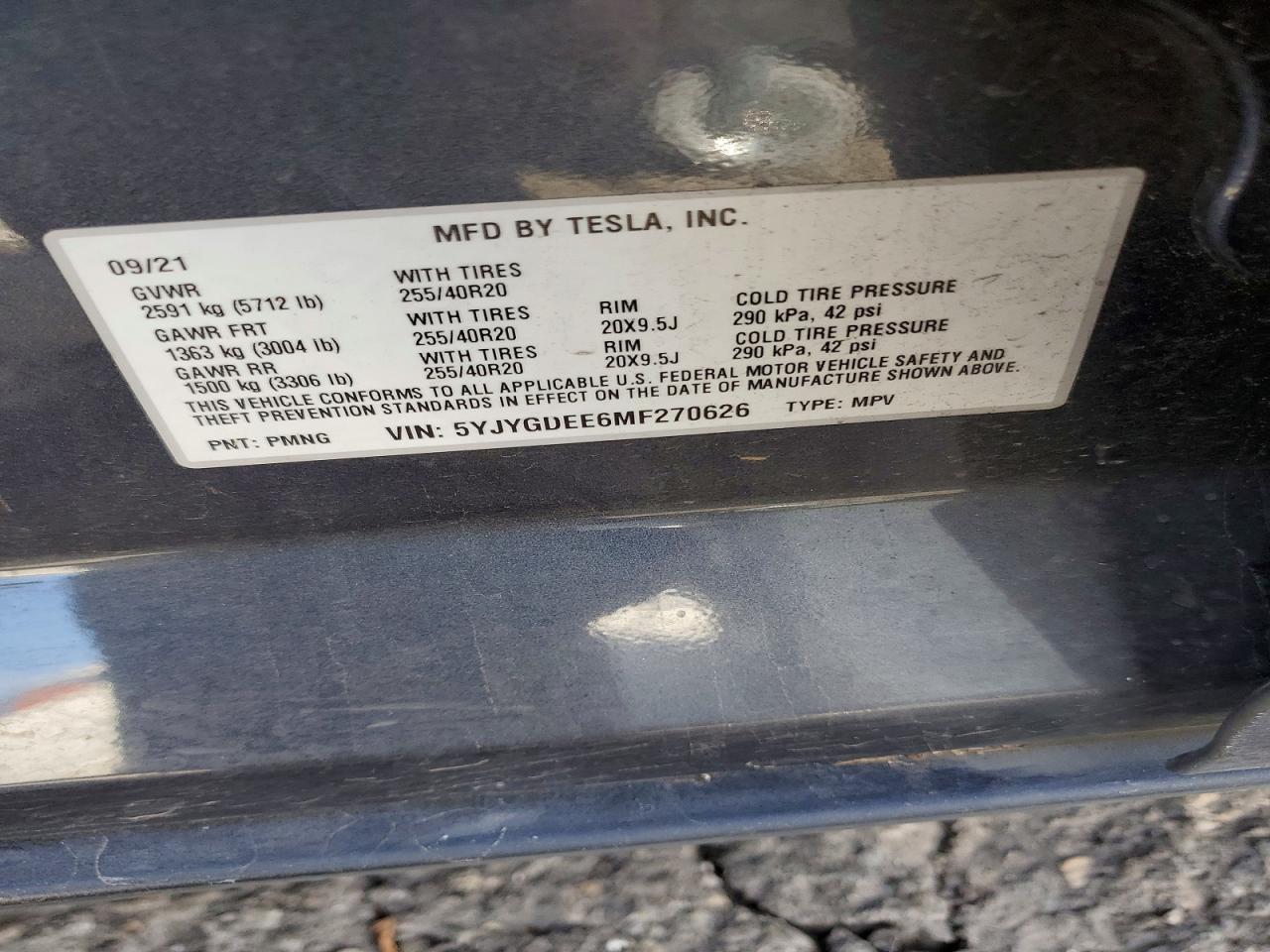 2021 TESLA MODEL Y