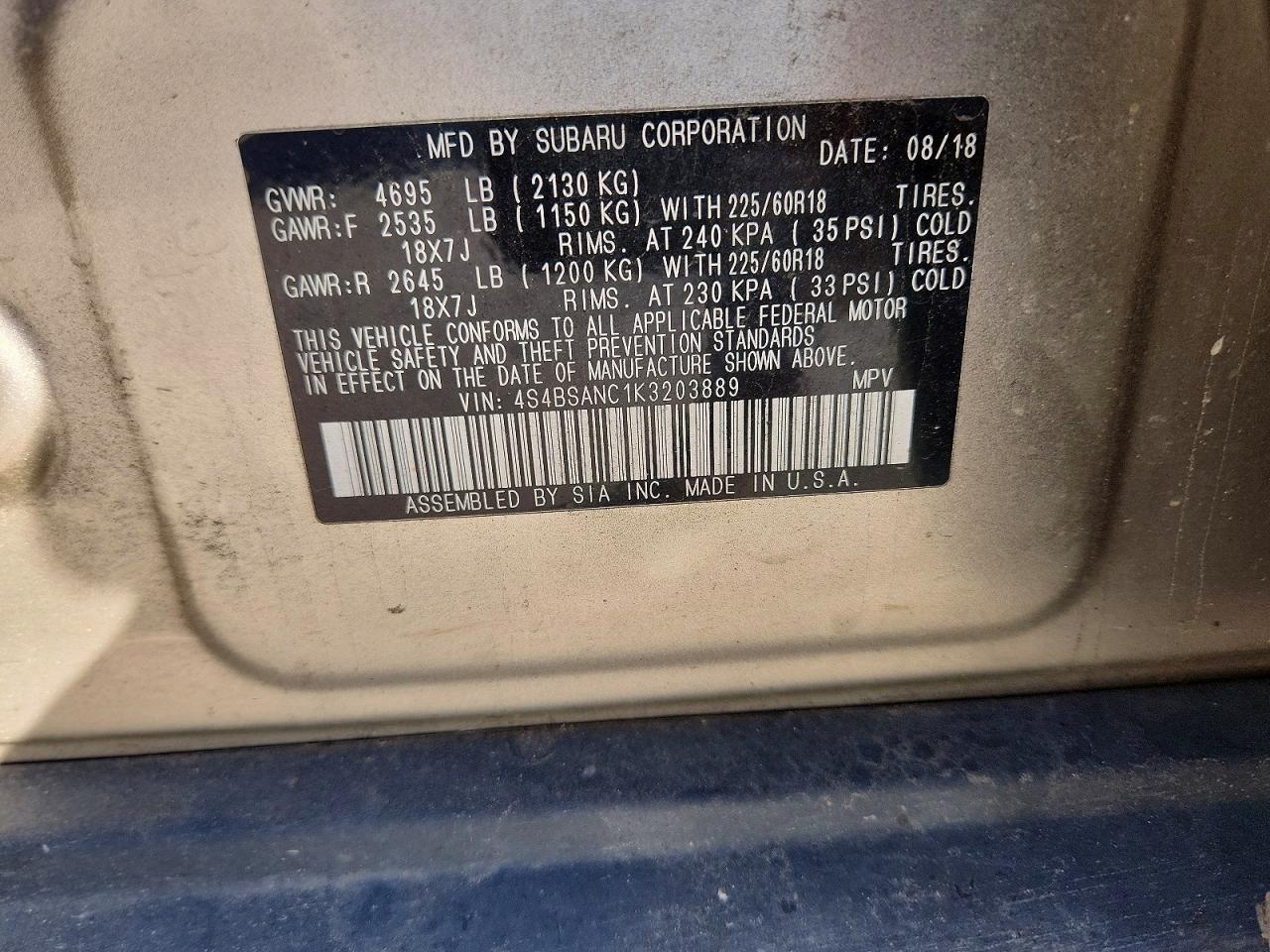 2019 SUBARU Outback
