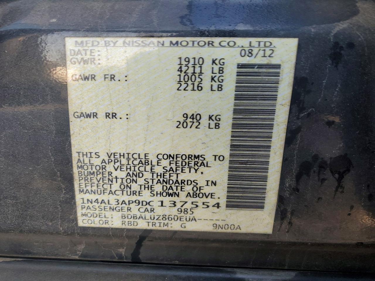 2013 NISSAN ALTIMA